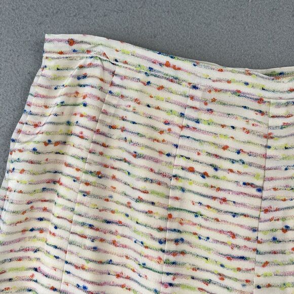 Worldly Things By Espressione Moda Silk Tulip Skirt Women’s 42 Multicolor Stripe - Picture 3 of 16